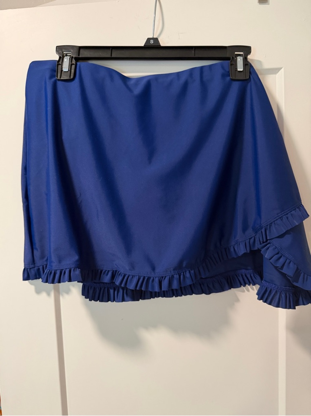 Royal Blue Ruffle Hem Women's Swim Skirt